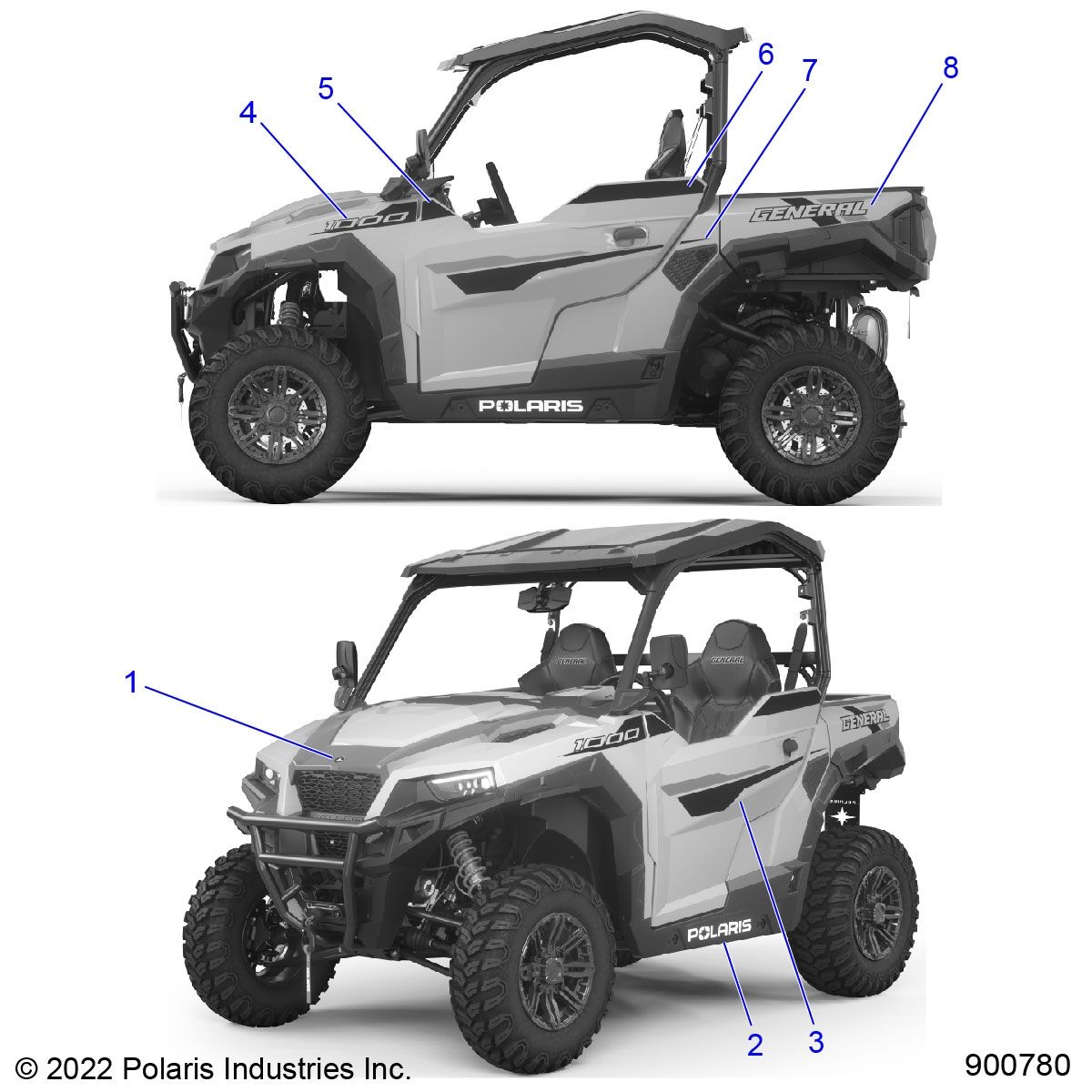 CARROSSERIE AUTOCOLLANTS POUR GENERAL 1000 DELUXE TRACTORZUG 2024