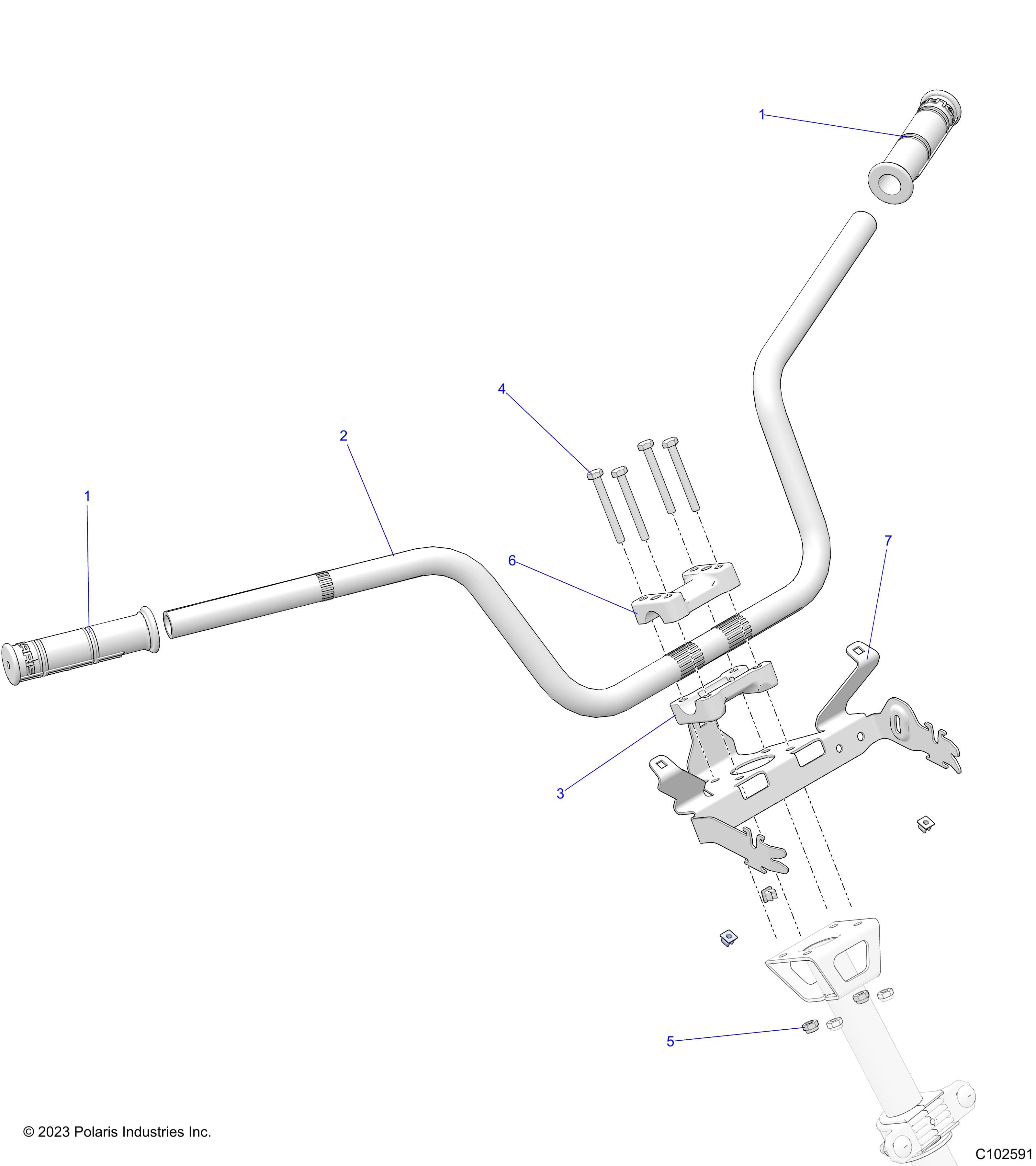 DIRECTION GUIDON ET COMMANDES POUR SPORTSMAN XP 1000 55 EU TRACTORZUG 2024