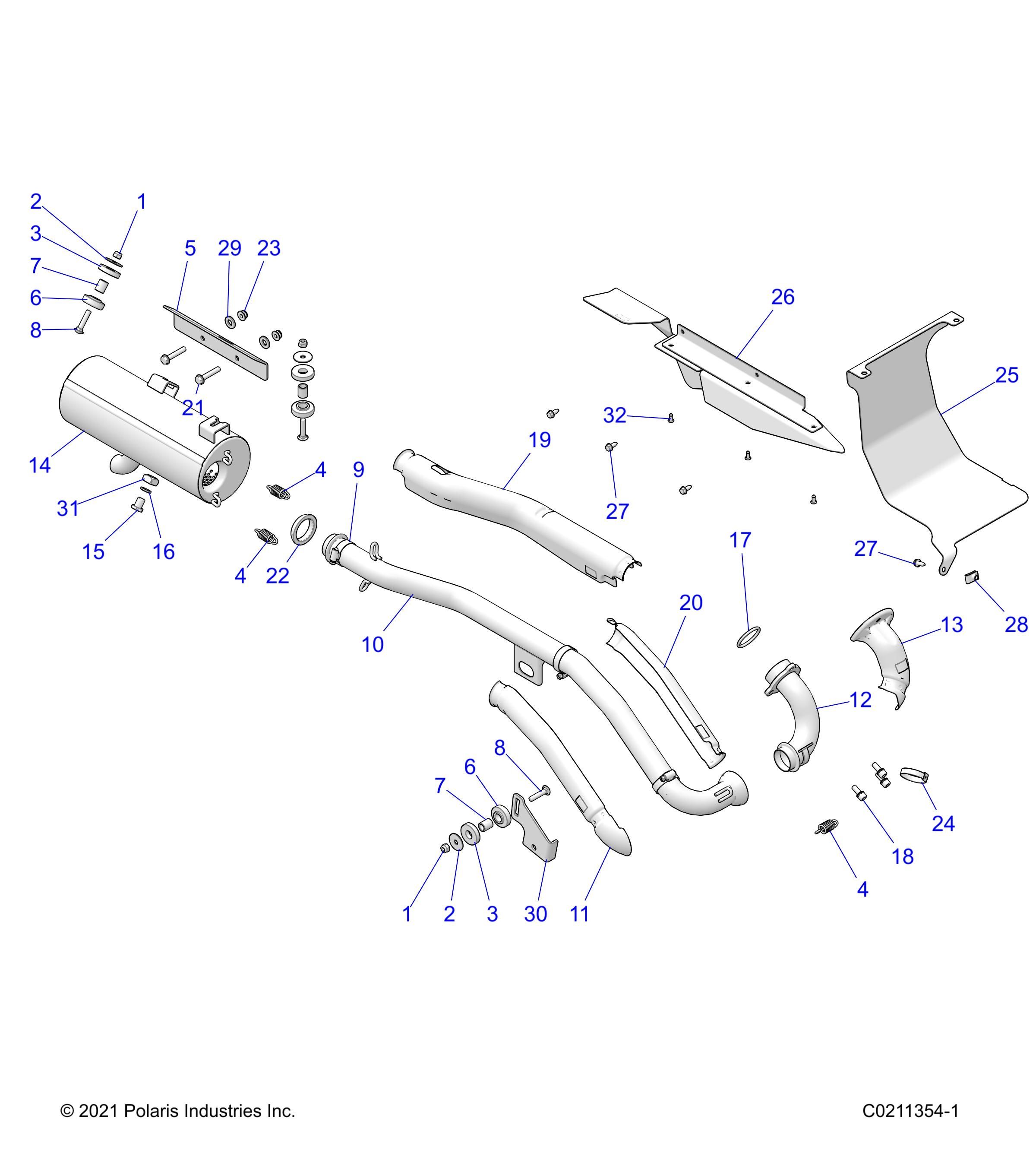 MOTEUR ECHAPPEMENT POUR SPORTSMAN TOURING 570 EPS 2024