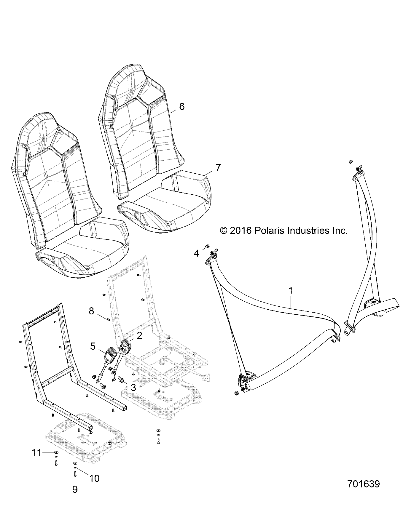 CARROSSERIE AUTOCOLLANTS POUR RZR XP TURBO 2016  la  référence POLARIS QUAD et SSV