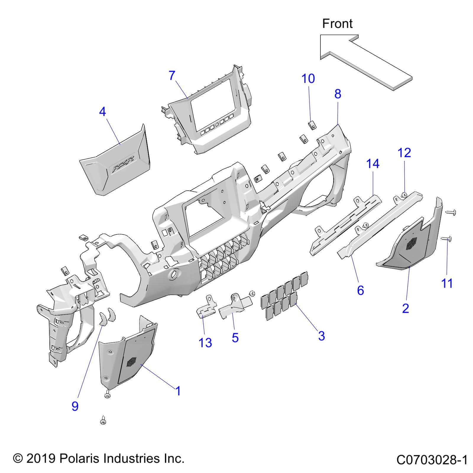 CARROSSERIE TABLEAU DE BORDS INFERIEUR POUR RZR TURBO PRO XP LT 2020