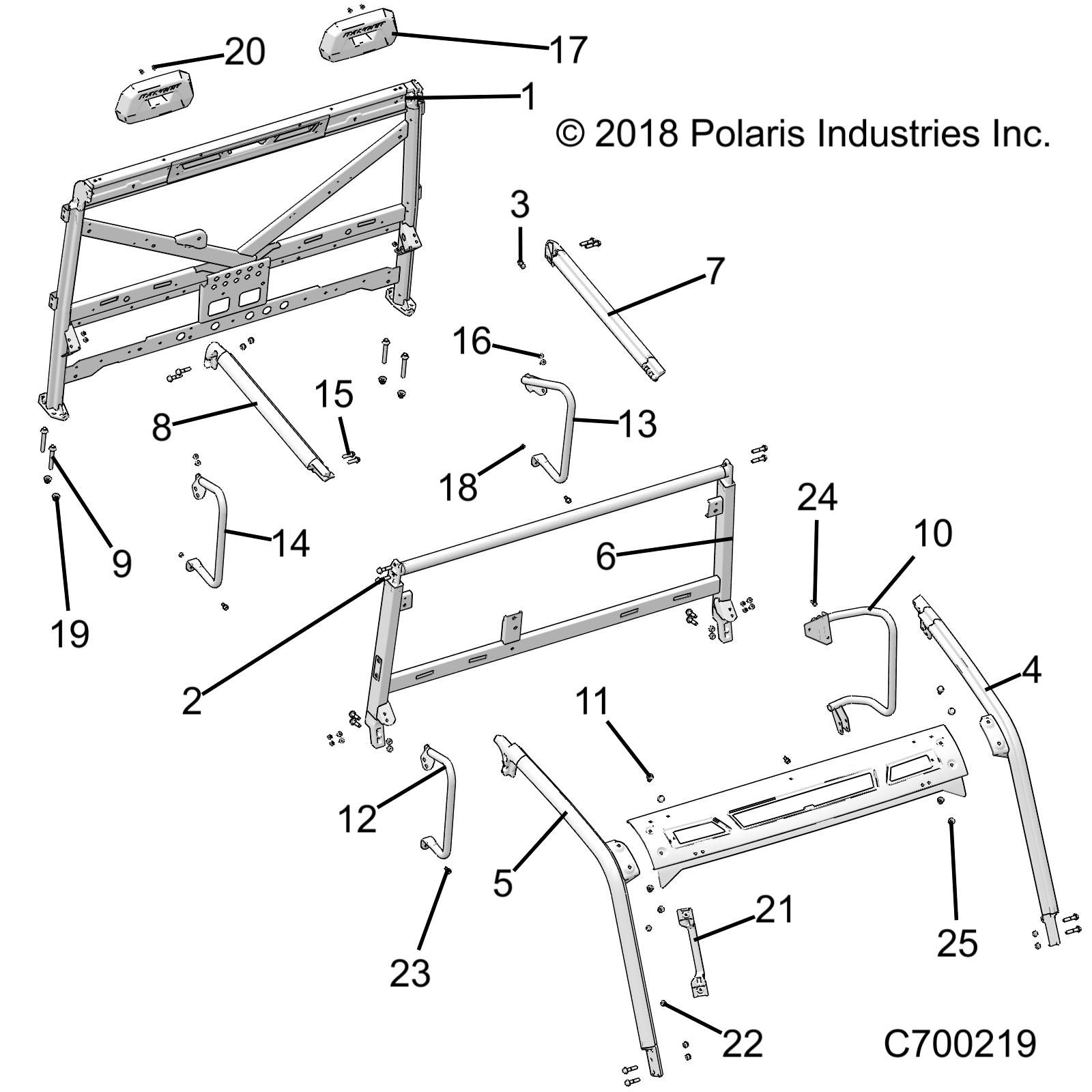 CHASSIS CAB FRAME POUR RANGER CREW XP 1000 NSTR RC 2019