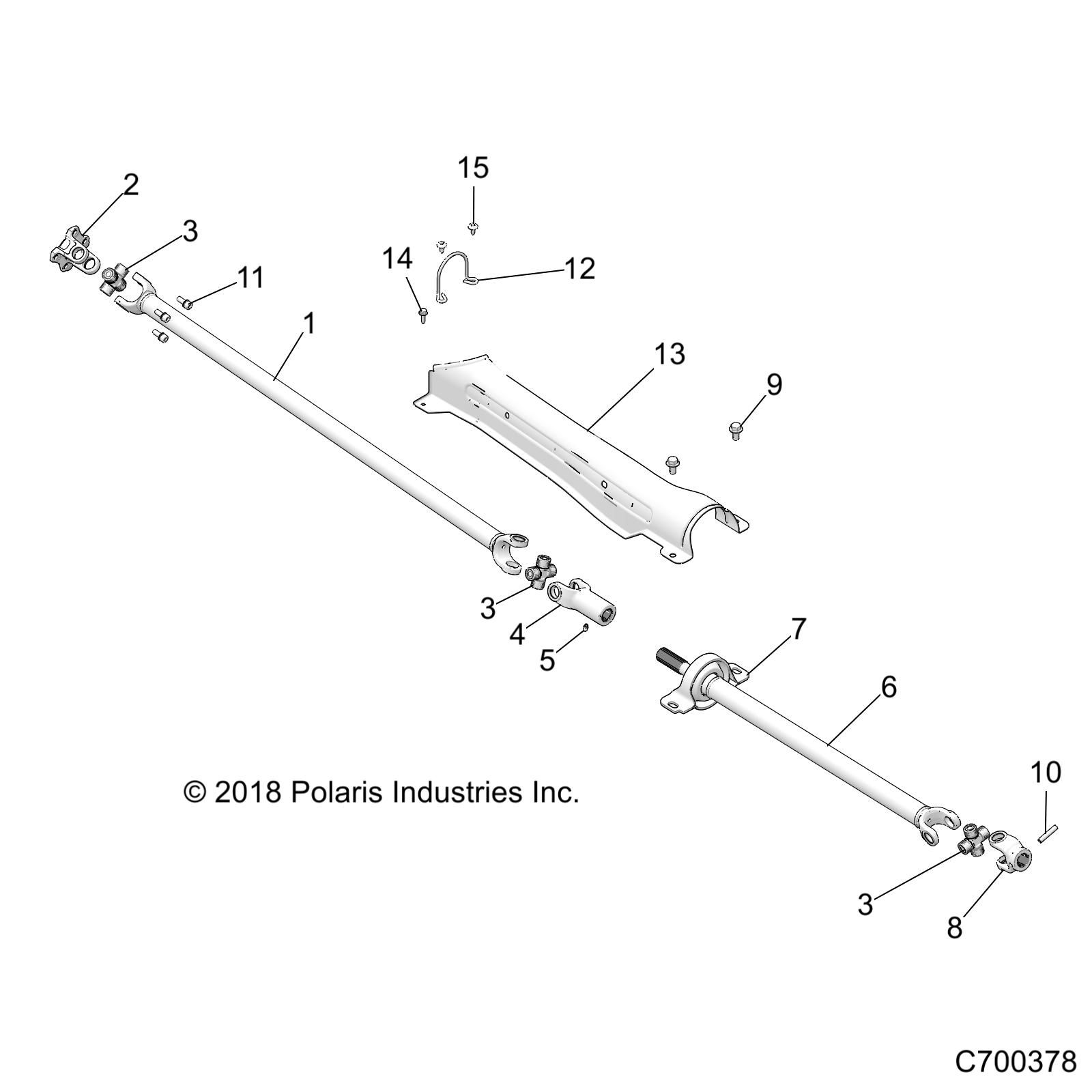 TRANSMISSION ARBRE PROPULSION AVANT POUR RZR TURBO S4 2021