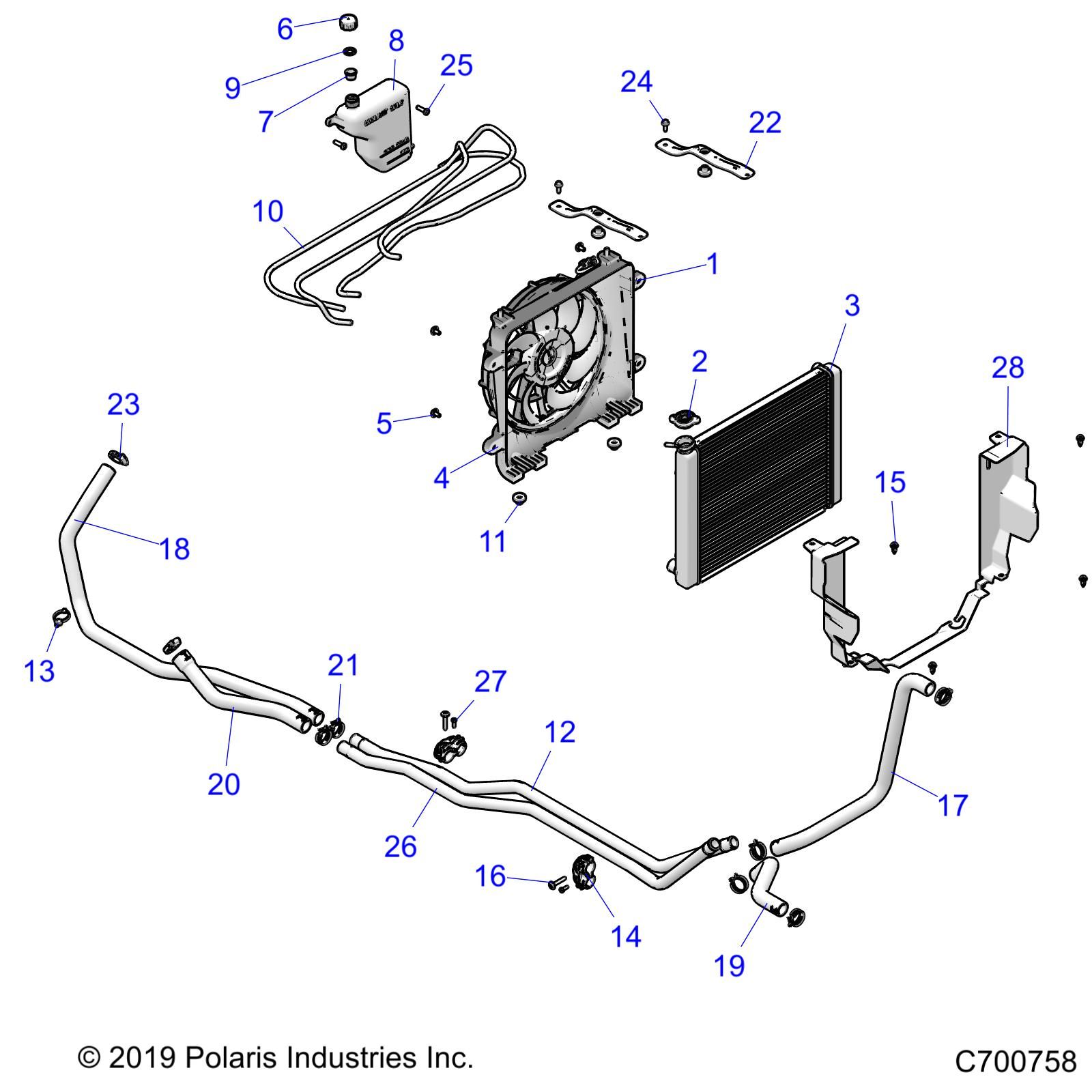 MOTEUR SYSTEME DE REFROIDISSEMENT POUR RANGER 1000 FULL SIZE 2020