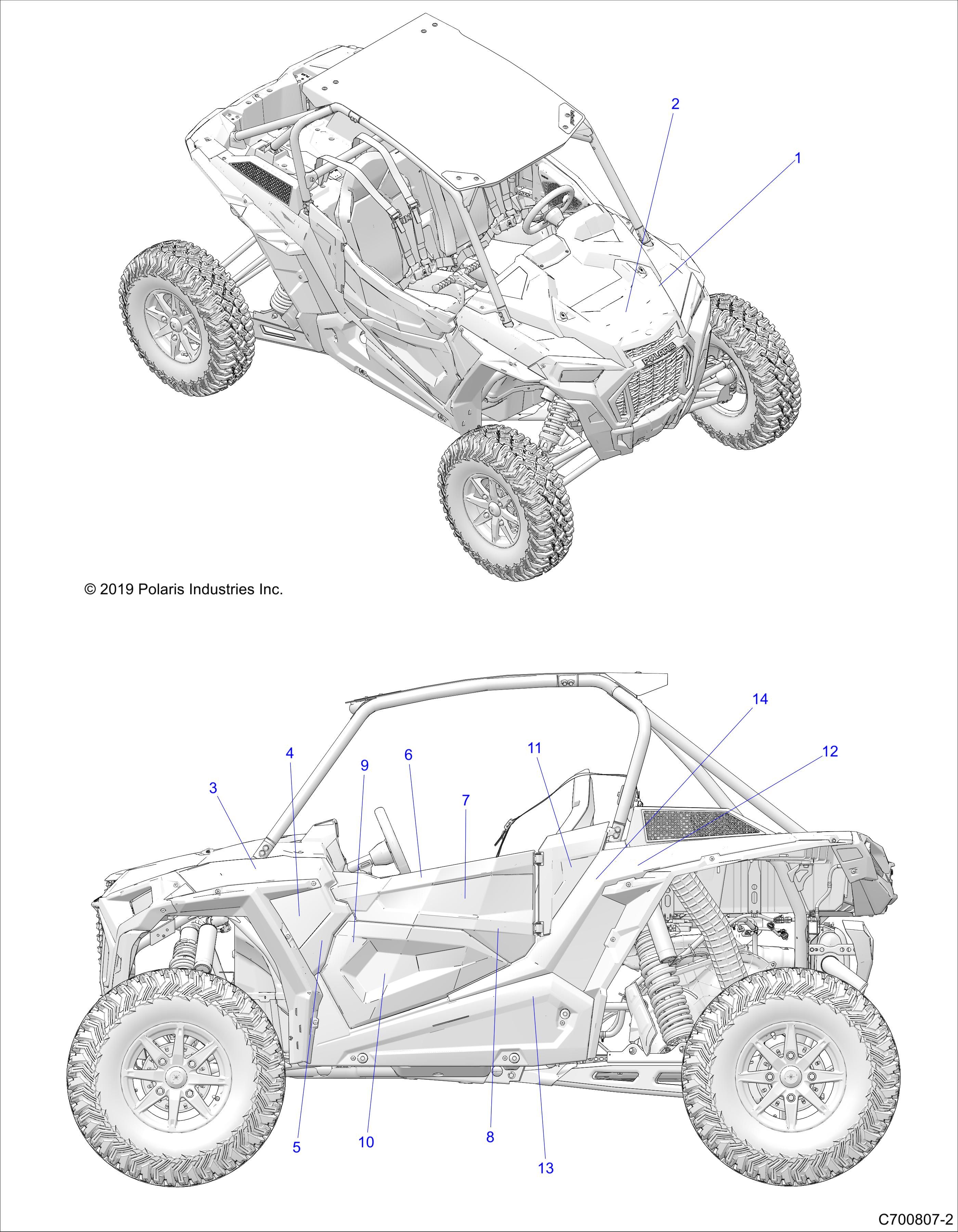 BODY DECALS GRAPHICS GHOST GRAY POUR RZR TURBO S 2020