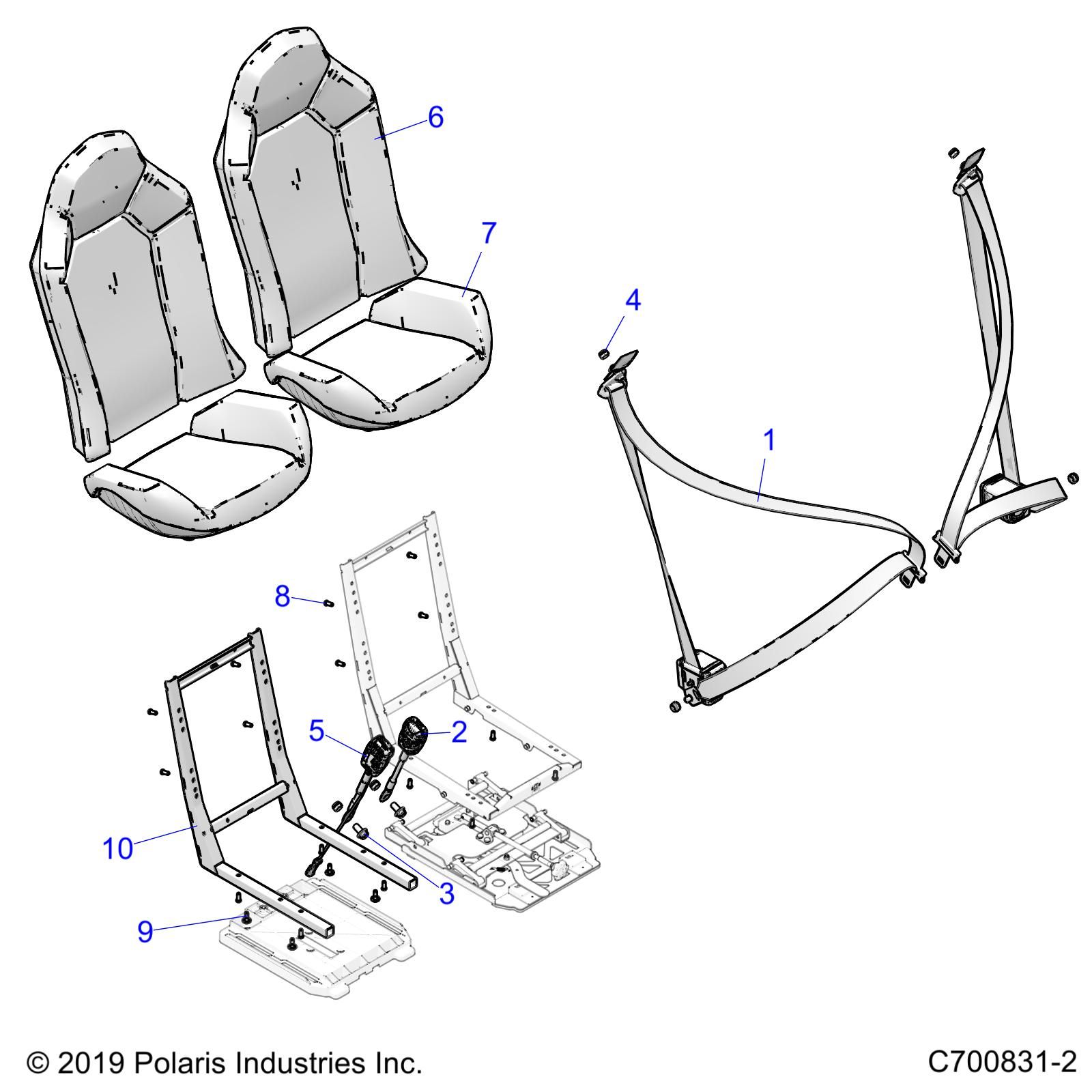 BODY SEAT BELT AND MOUNTING TRACTOR POUR RZR XP 1000 TRACTOREUZUG 2021