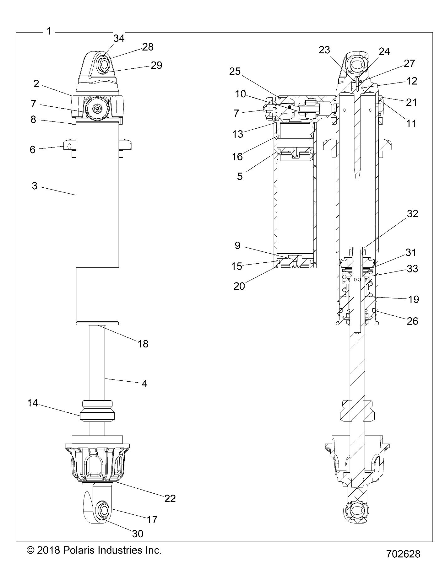 SUSPENSION INTERIEUR AMORTISSEUR AVANT POUR RZR TURBO S 4 VELOCITY 2020