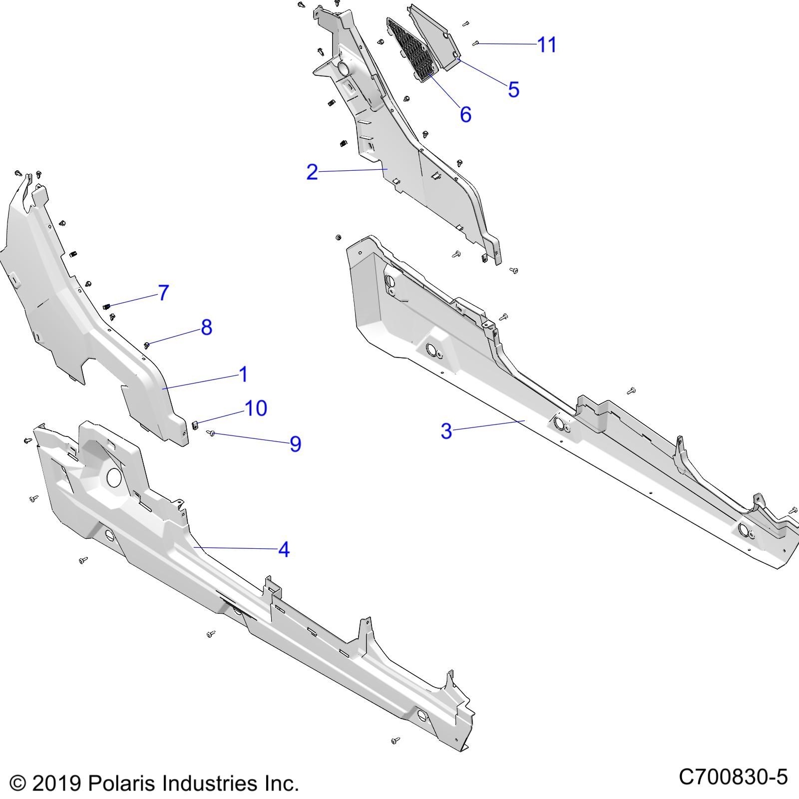 CARROSSERIE ARRIERE GARDE BOUE ET ROCKERS POUR GENERAL XP4 1000 TRAILHEAD LE 2022